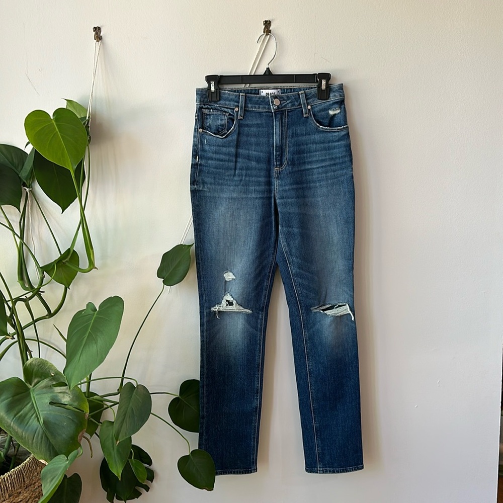Paige denim slim high rise distressed NWT size 27